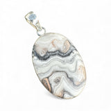 Zebra Calcite Solid 925 Sterling Silver Pendant