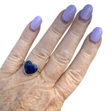 HEART Blue Lapis Solid 925 Sterling Silver Ring 9