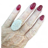 Fossilized Coral Solid 925 Sterling Silver Ring 6.5