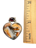 Spiny Oyster & Garnet Solid 925 Sterling Silver Pendant