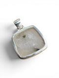 Rough Green Tourmaline in Quartz Solid 925 Sterling Silver Pendant