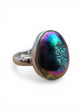 Titanium Aura Druzy Solid 925 Sterling Silver Ring 6