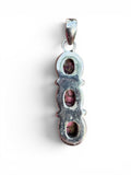 Triple Kingman Red Rose Dahlia Solid 925 Sterling Silver Pendant