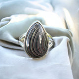 Fordite Solid 925 Sterling Silver Ring 7