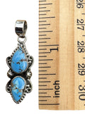 Golden Hills Turquoise Solid 925 Sterling Silver Pendant