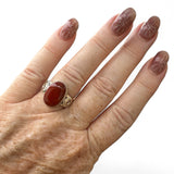Red Moss Agate Solid 925 Sterling Silver Ring 7.5