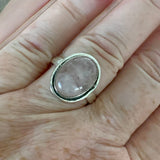 Rose Quartz Solid 925 Sterling Silver Ring 8
