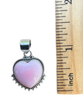 Heart Pink Conch Solid 925 Sterling Silver Pendant