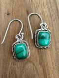 Malachite Solid 925 Sterling Silver Earrings