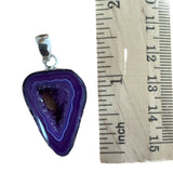Purple Solar Quartz Solid 925 Sterling Silver Pendant