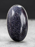 Blue Sandstone Solid 925 Sterling Silver Ring 6