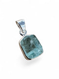 Rough Aquamarine Solid 925 Sterling Silver Pendant