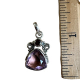 Pink Topaz & Garnet Solid 925 Sterling Silver Pendant