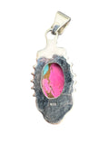 Kingman Cotton Candy Turquoise Solid 925 Sterling Silver Pendant
