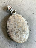 Flower Coral Silver Overlay Pendant