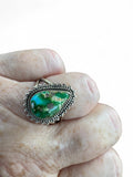 Sonoran Gold Turquoise Solid 925 Sterling Silver Ring 7.5
