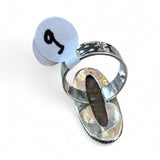 Kingman Turquoise & Spiny Oyster Solid 925 Sterling Silver Ring 9