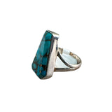 Kingman Blue copper Turquoise Solid 925 Sterling Silver Ring