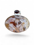 Stick Agate & Garnet Solid 925 Sterling Silver Pendant