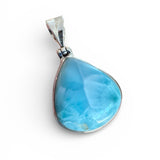 Caribbean Larimar Solid 925 Sterling Silver Pendant