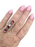 Kingman Red Rose Dahlia Solid 925 Sterling Silver Ring 7