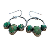 Green Mojave Turquoise Solid 925 Sterling Silver Earrings