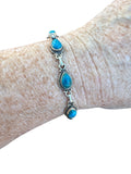 Chrysocolla Solid 925 Sterling Silver Bracelet