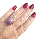 Rhodonite Solid 925 Sterling Silver Ring 6