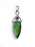 Kingman Green & Blue Turquoise Solid 925 Sterling Silver Pendant