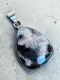 Porcelain Jasper Silver Overlay Pendant