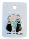 Black Jack Turquoise Solid 925 Sterling Silver Earrings