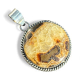 Septarian Solid 925 Sterling Silver Pendant