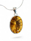 Citrine Solid 925 Sterling Silver Pendant with chain