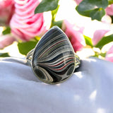 Fordite Solid 925 Sterling Silver Ring 9.5