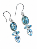 Blue Kyanite & Blue Topaz Solid 925 Sterling Silver Earrings