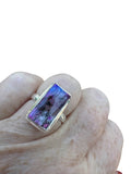 Purple Dendritic Opal Solid 925 Sterling Silver Ring 6