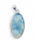 Caribbean Larimar Solid 925 Sterling Silver Pendant