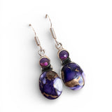 Kingman Purple Dahlia Solid 925 Sterling Silver Earrings