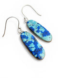 Blue Bird Azurite Solid 925 Sterling Silver Earrings