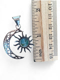 Larimar Sun & Moon Silver Overlay Pendant