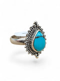 Egyptian Turquoise Solid 925 Sterling Silver Ring 7