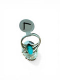 Kingman Turquoise Solid 925 Sterling Silver Ring 7
