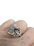 Faceted Ethiopian Opal Solid 925 Sterling Silver Ring 8