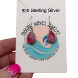 Pink Rainbow Moonstone Solid 925 Sterling Silver Earrings