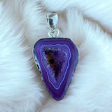 Purple Solar Quartz Solid 925 Sterling Silver Pendant