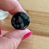 Snowflake Black Obsidian Solid 925 Sterling Silver Ring 4