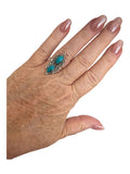Kingman Turquoise Solid 925 Sterling Silver Ring 7