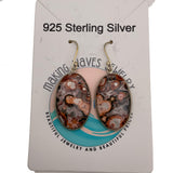 Leopard skin Jasper Solid 925 Sterling Silver Earrings