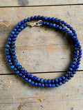 Blue Lapis 4 mm Beaded Necklace 18 inch