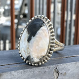 White Buffalo Solid 925 Sterling Silver Ring 9